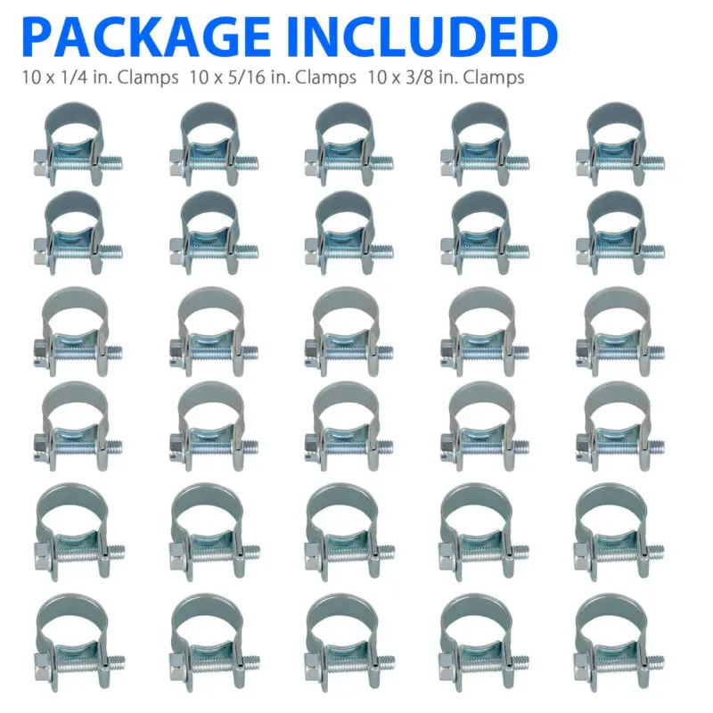 

Parts Hose Clip Clamps 1/4" 5/16" 3/8" Hose Gas Line Universal Durable