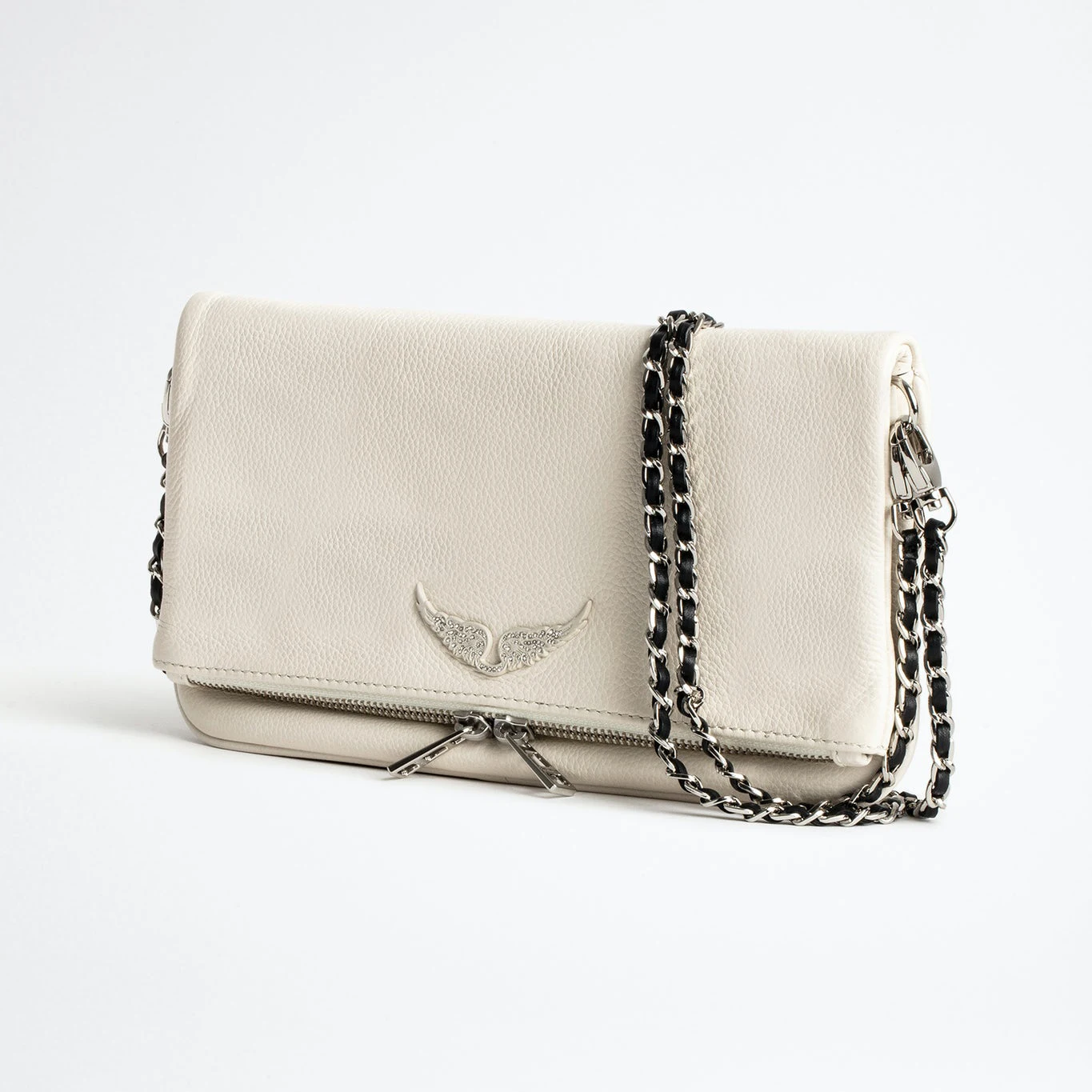 Украшенная крылышками женская сумка через плечо из натуральной кожи