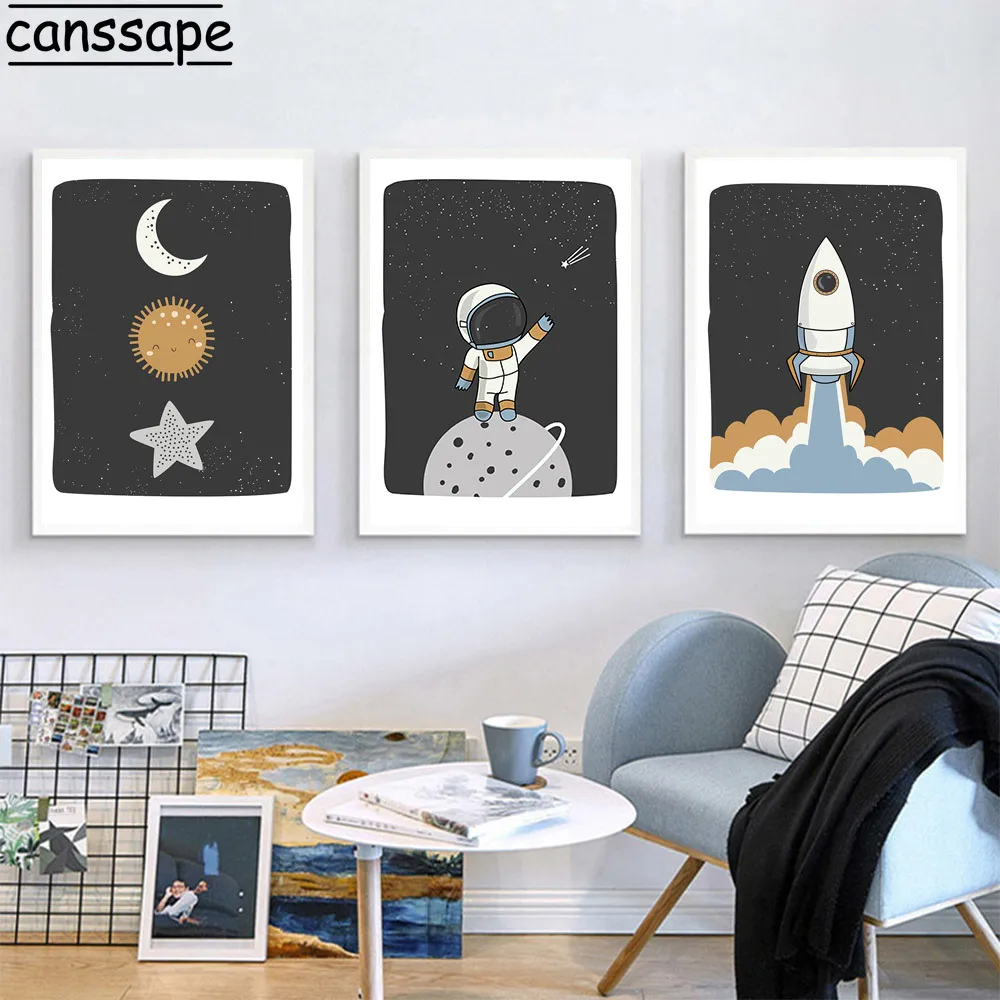 Детская Настенная картина в космическом стиле рисунок на стену виде планеты