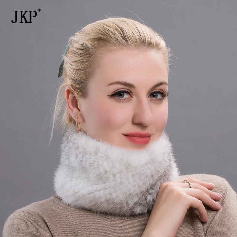 JKP Новые натуральные норковые меховые повязки на голову эластичный шарф настоящий меховой шарф из норки Роскошные модные аксессуары для волос для девочек