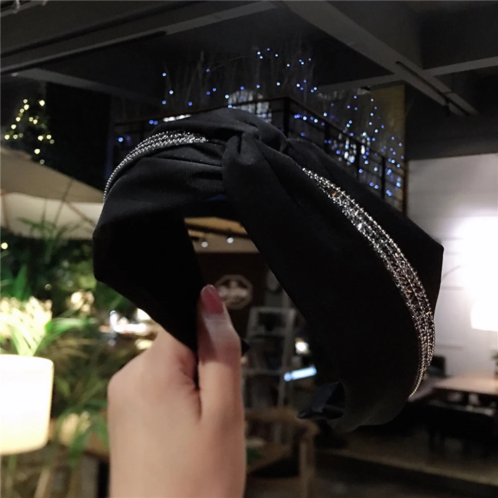 Модные аксессуары для волос Женская однотонная ткань средний крест-Шипованная