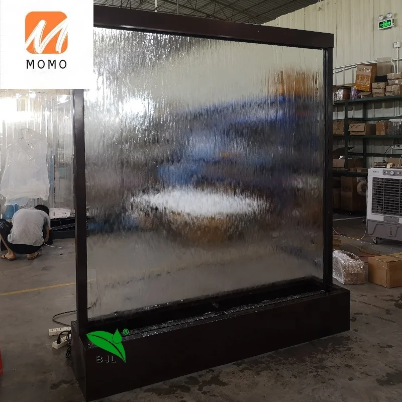 

floor standing water feature artificial glass waterfall for garden