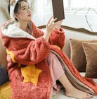 Зимняя Пижама для дома, толстовка большого размера, свитшот, Флисовое одеяло с рукавом, куртка, Женское пальто с капюшоном, плюшевое, огромное, для ТВ, для женщин