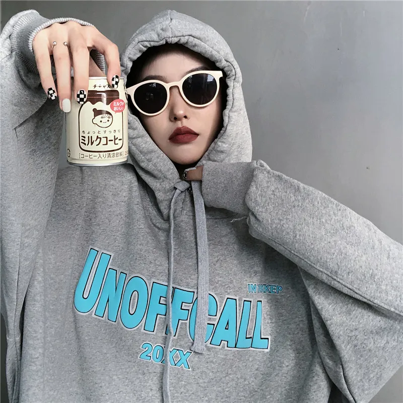 

Пуловеры женские Oversize Pullover Hoodies Women Fashion Harajuku Letter Print Streetwear Hiphop Hoody Loose Couples Tops Autumn