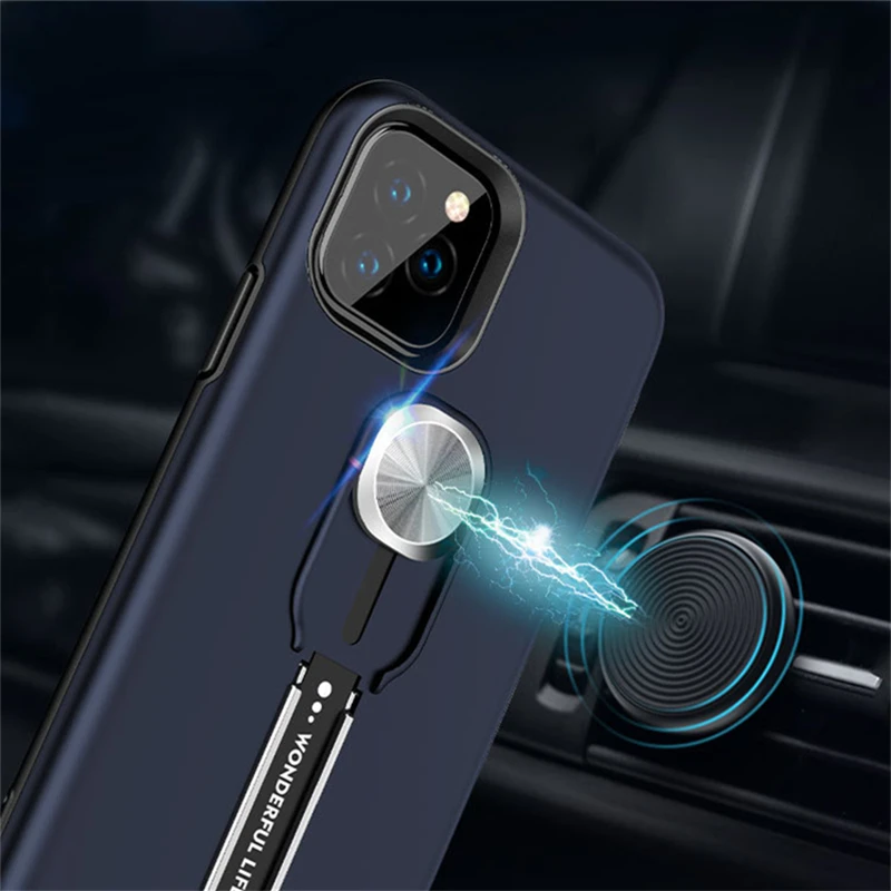Чехол с магнитным кольцом для Iphone 11 Pro Max 7 8 6 6S Plus X XS MAX XR защита от падения Чехол для мобильного телефона Fundas