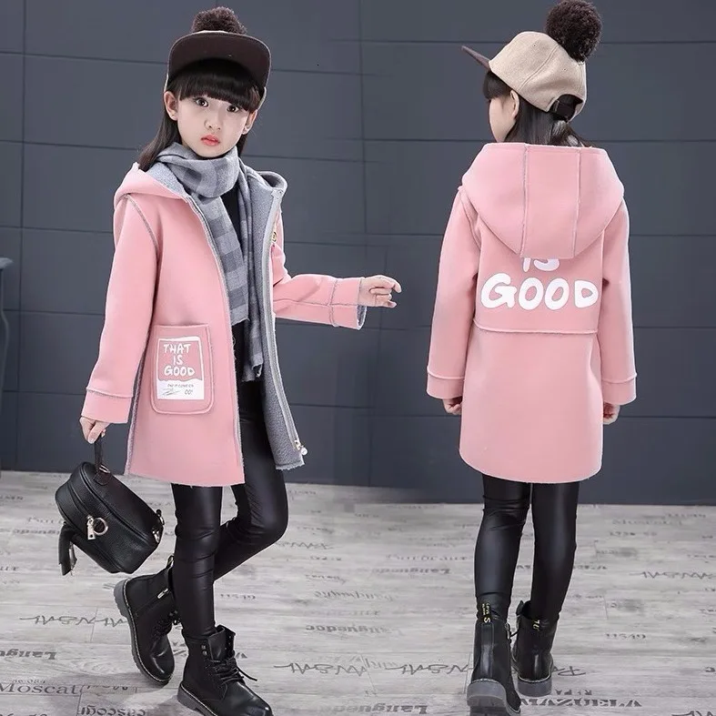 Зимняя утепленная куртка для девочек детская зимняя длинное пальто свободная