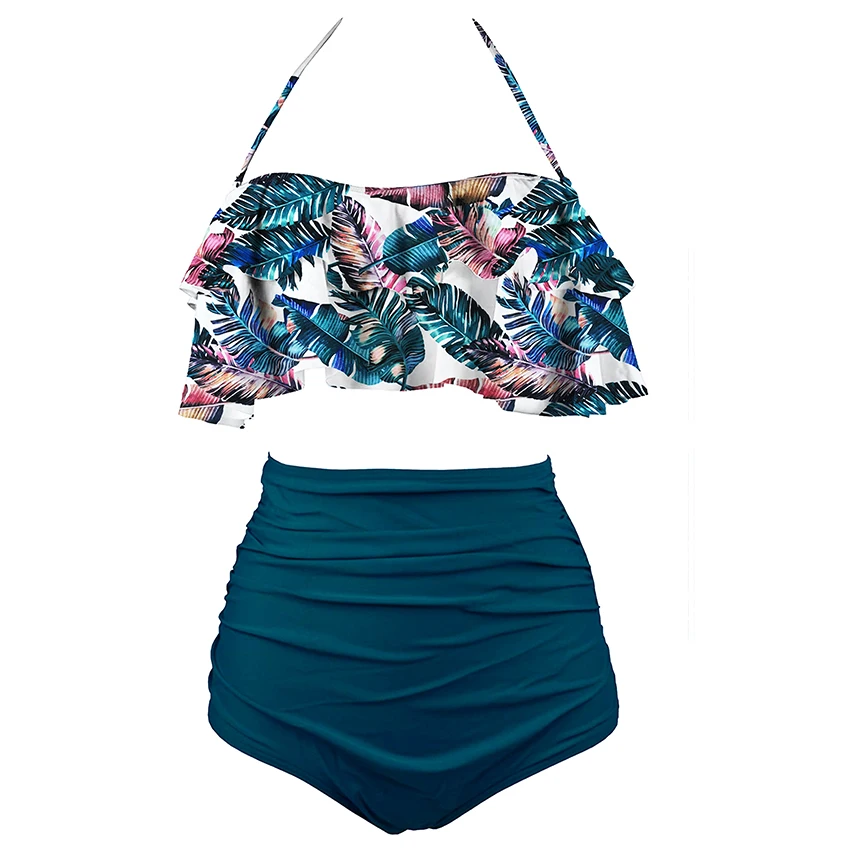 

Bikini Set Vintage Beach Wear Biquini 2021 New Bikinis Women Swimsuit High Waist Bathing Suit Plus Size Swimwear Push Up