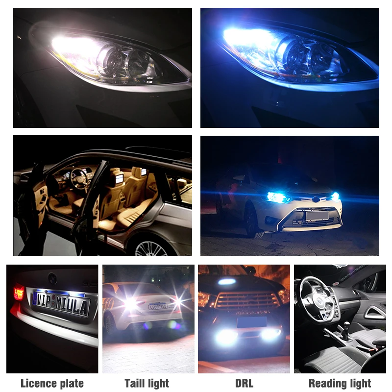 

2PCS T10 LED Turn Side Light W5W 194 Bulb 3030 for Accessories Clearance Lights Reading Lamp License Plate Lights For Auto 12V