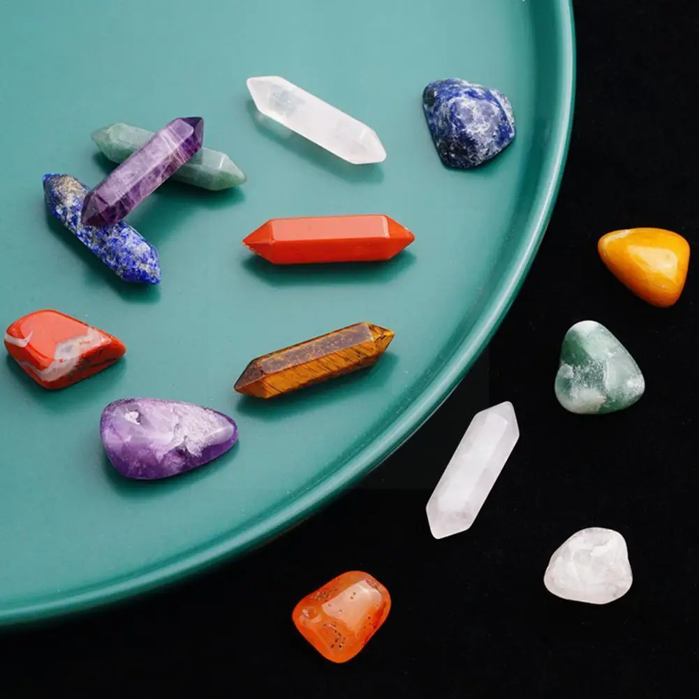 

Seven Chakra Hexagonal Column Energy Stone Combination Gemstone Crystal Ornaments Box Decoration Gift Christmas Set Natural B1g9