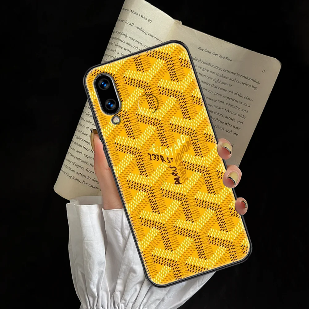 

Goyards Design Phone case For Huawei Honor 6 7 8 9 10 10i 20 A C X Lite Pro Play black fashion prime art shell 3D bumper trend