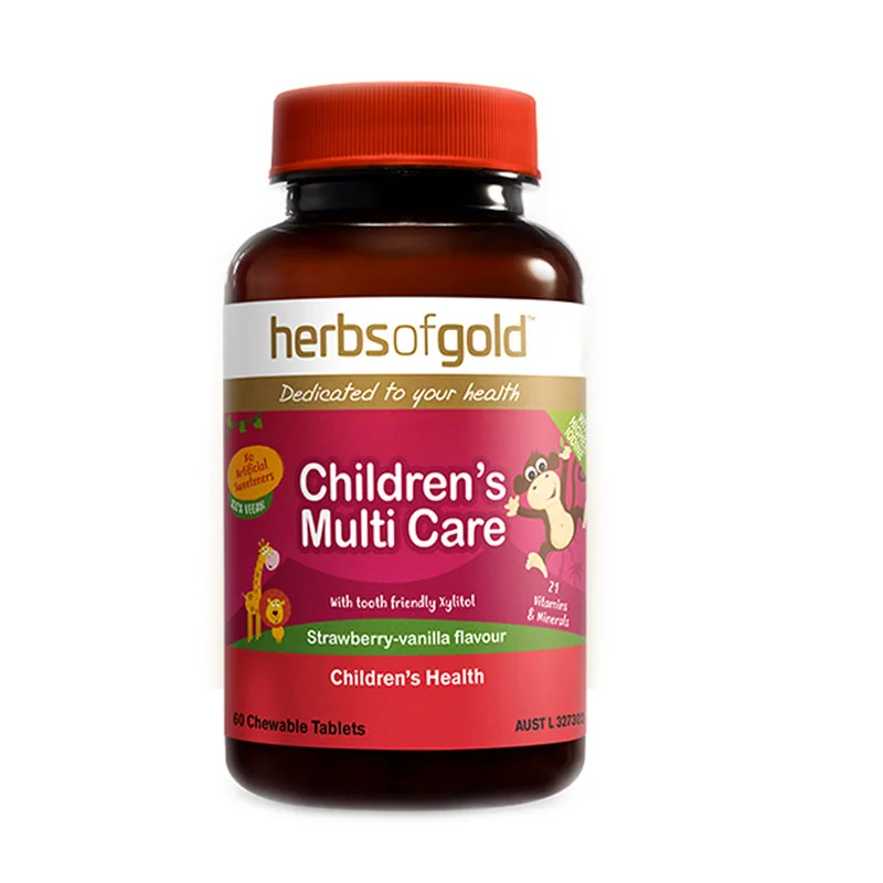 HerbsofGold Children's Multivitamin Tablets 60 Capsules/Bottle Free Shipping