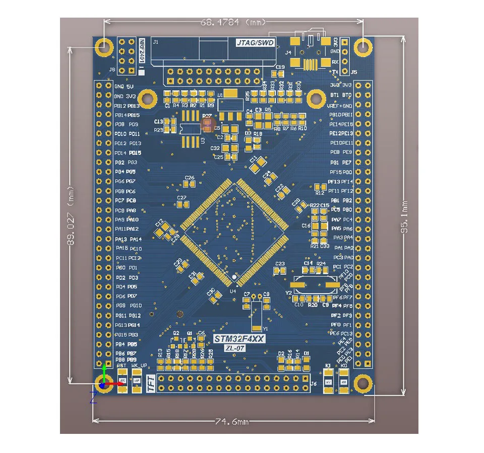 Пустая макетная плата STM32F4 для самостоятельной сварки Arm Cortex M4 MCU STM32F407ZEZGT6 STM32F417ZEZGT6