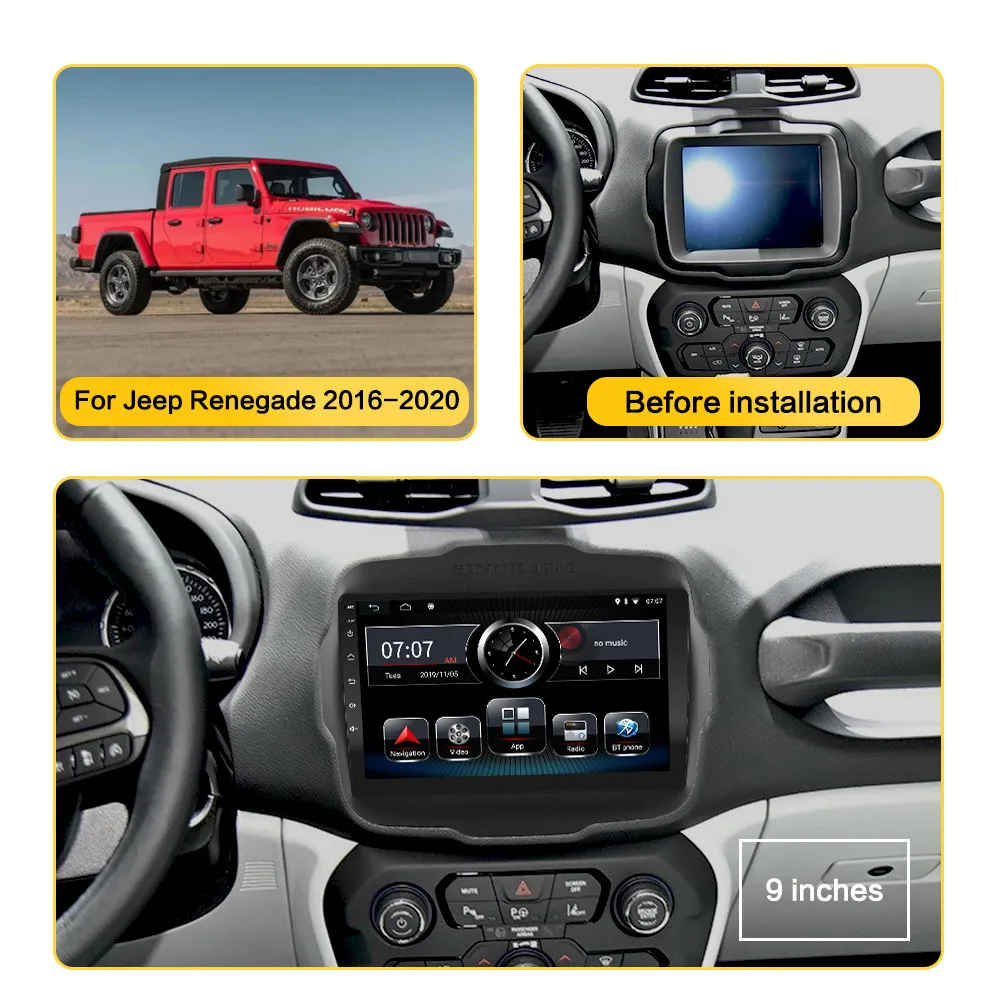 Автомобильный радиоплеер Android 10 8 1 для Jeep Renegade 2016 2017 2018 2019 2020 дюйма GPS-навигация HD