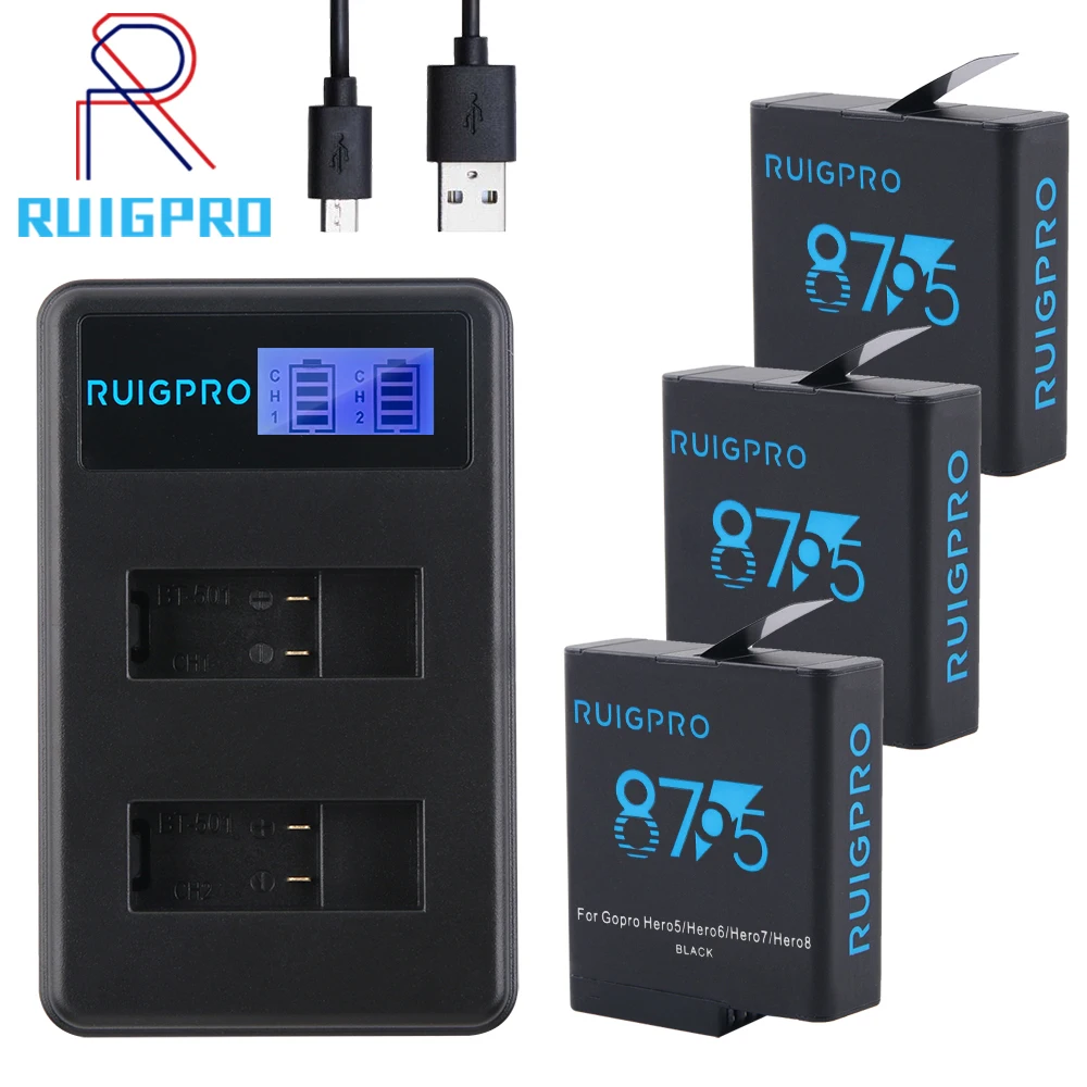 

Dual Charger For Gopro Hero 6 5 accessori Slots Battery Charger Fro Gopro 5 6 7 Double Usb Charging For Go Pro Hero Accessories