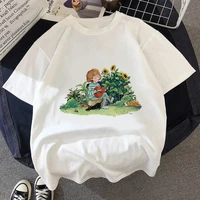 the great wave of aesthetic cute t shirts and guitar boy printed summer tops female t shirt woman 90s fashion graphic tee
