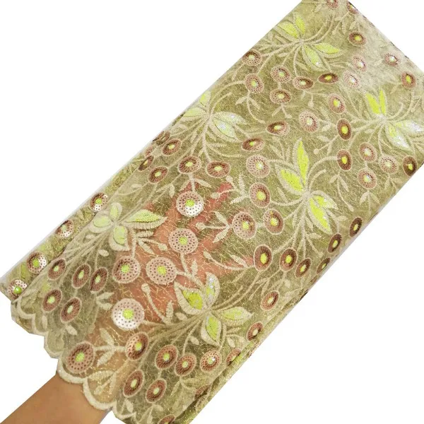 Yellow lace fabric Двойная сетка, кружевная ткань, последние французские кружевные ткани для aso ebi свадебных платьев, кружевная ткань - Цвет: Yellow lace fabric