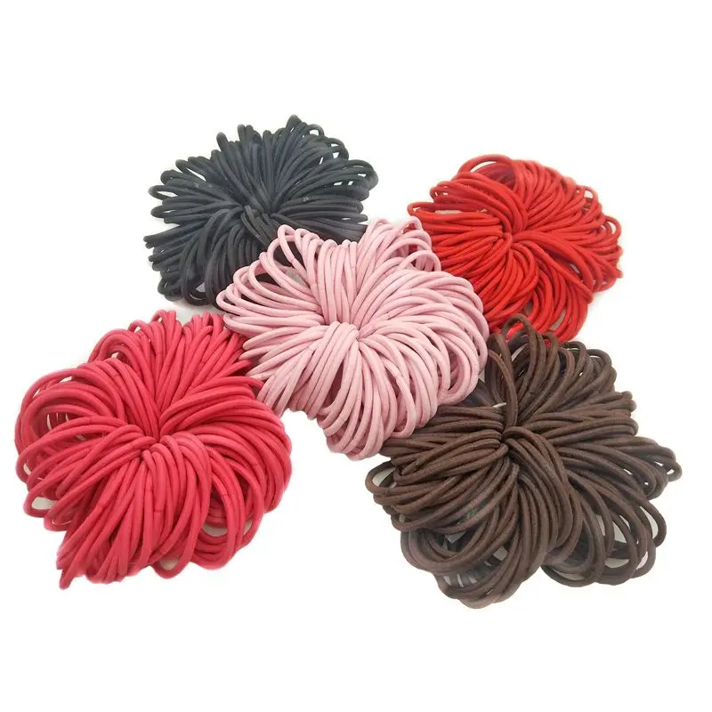 

100pcs/Lot 5CM Hair Accessories Women Rubber Bands Scrunchy Elastic Girls Headband Decorations Ties Gum