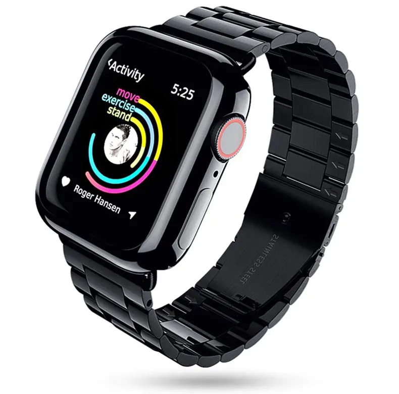 Чехол+ ремешок для наручных часов Apple Watch, версии 44 мм, 42 мм, 40 мм, 38 мм, версия наручных часов iWatch, браслет, 5/4/3/2/1 полная защитная крышка для экрана+ ремешок для часов из нержавеющей стали