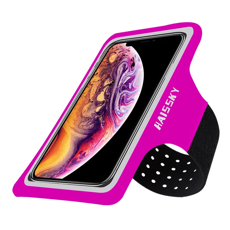 rose red Спортивный чехол для телефона для бега на руку, нарукавники для iPhone 11 Pro Max 8, 7 Plus, samsung Note 10, S10, держатель, повязка на запястье, сумка - Цвет: rose red