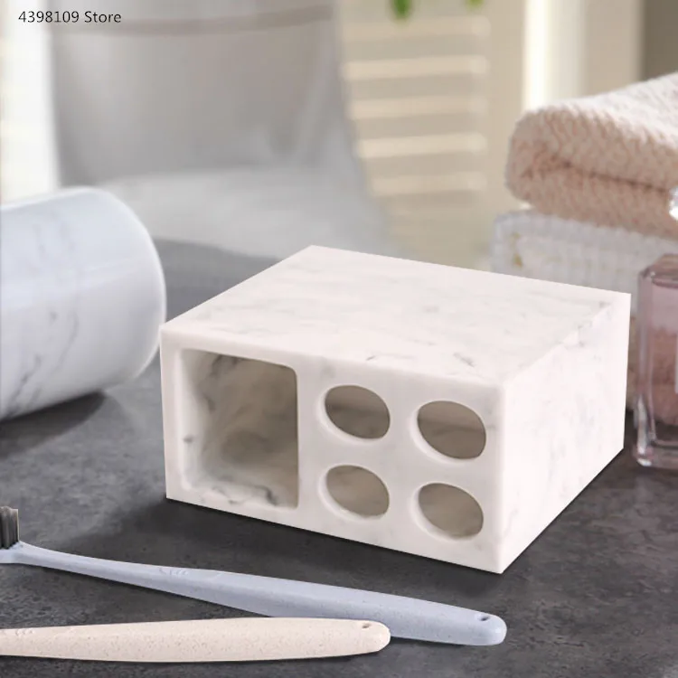 

Marble texture bathroom supplies black four-piece resin bathroom accessories with dispenser toothbrush holder soap dispenser