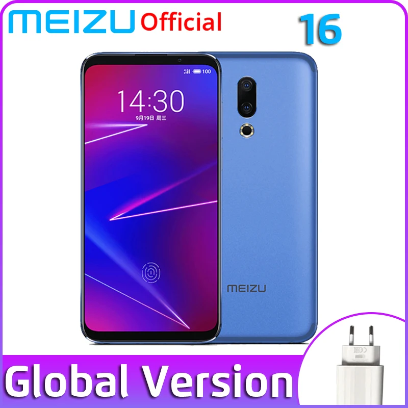 Глобальная версия Meizu 16, 16X6 ГБ, 64 ГБ, 128 ГБ, Восьмиядерный процессор Snapdragon 710, 6,0 дюймов, 2160x1080 P, фронтальная камера 20 МП, двойная камера заднего вида, аккумулятор 3100 мАч