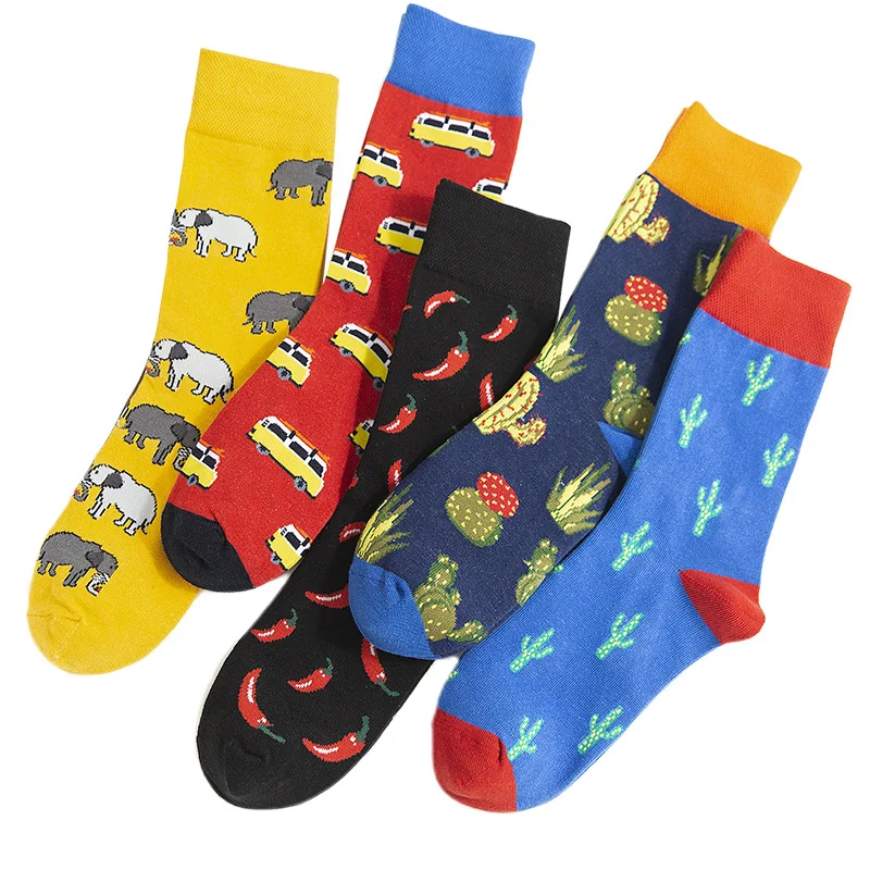 Женские длинные носки с мультяшным принтом осень 2019 новые милые модные хлопковые