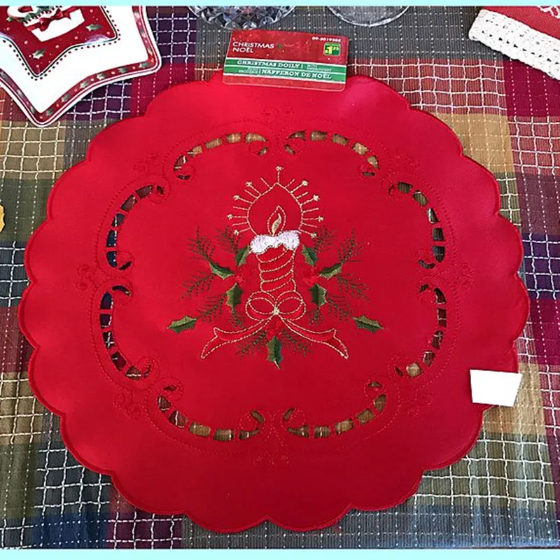 Европейский стиль пасторальная скатерть ткань вышивка Рождество красный