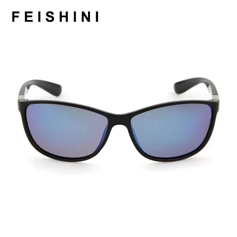 FEISHINI 2020 черные спортивные солнцезащитные очки мужские Поляризованные винтажные