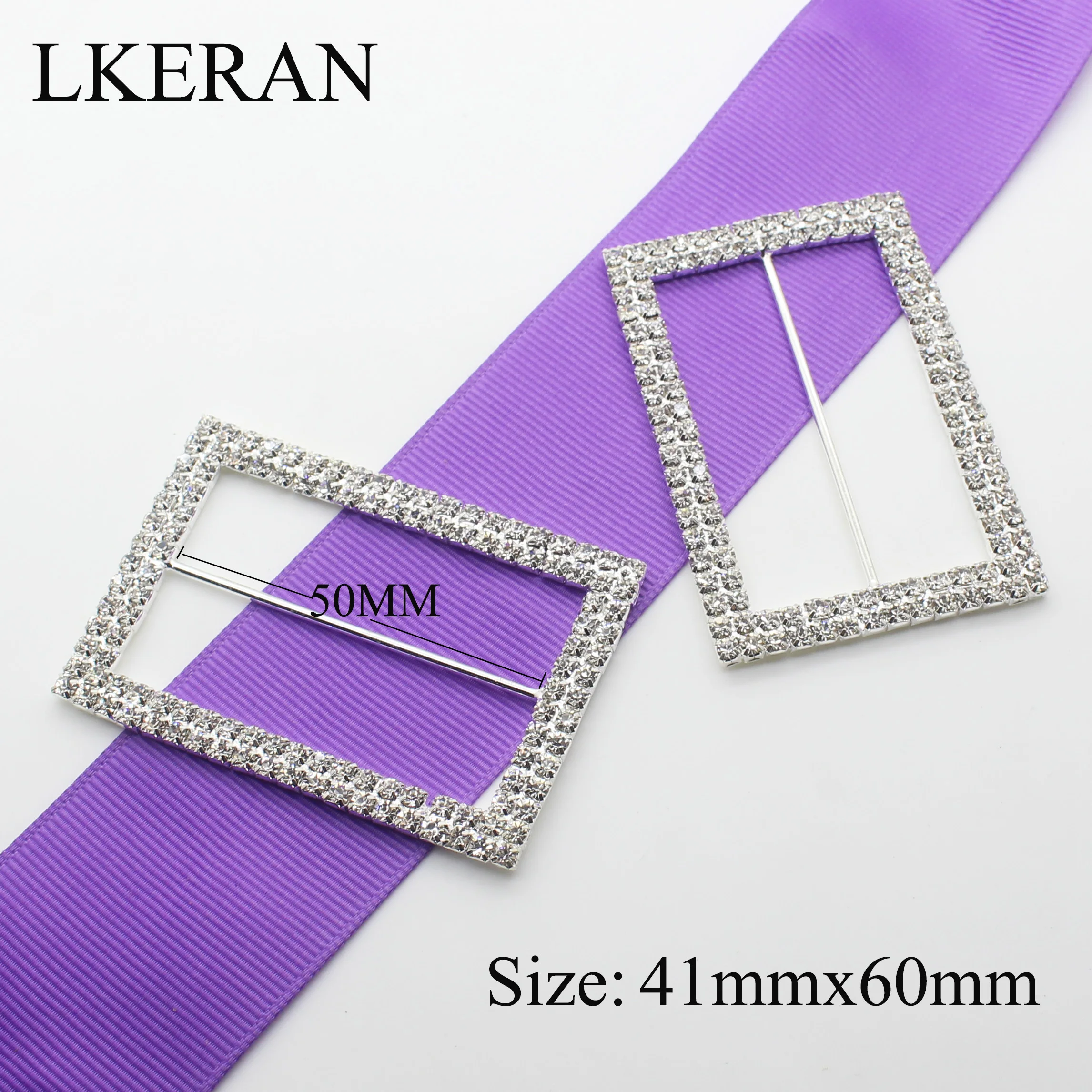 LKERAN 5 шт. двухрядная прямоугольная 41x60 мм (внутренняя панель 50 мм) Хрустальная