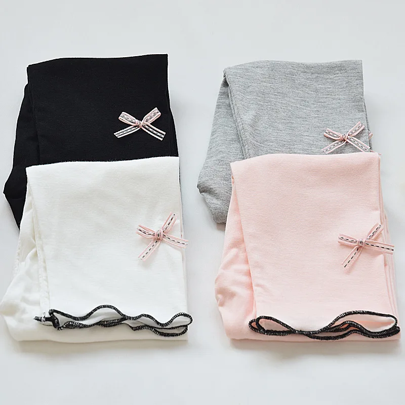 

Укороченные брюки для девочек, тонкие летние леггинсы из модала, тонкие детские брюки в западном стиле для девочек