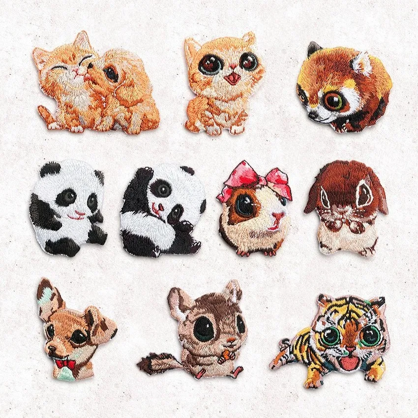 

1Pcs Lovely Animals Embroidery Iron on Sew on Patches for Clothing Applique DIY Hat Coat Dress Pants Accessories Cloth Sticker