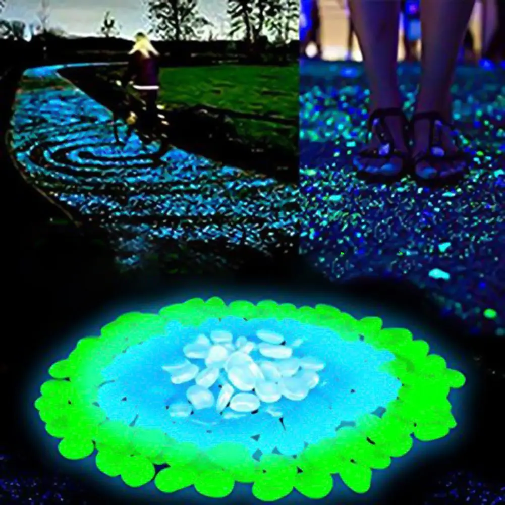 

55% Dropshipping!!100Pcs Luminous Pebble Multi-purpose Decorating Garden High Quality Garden Craft Stone for Garden Walkway