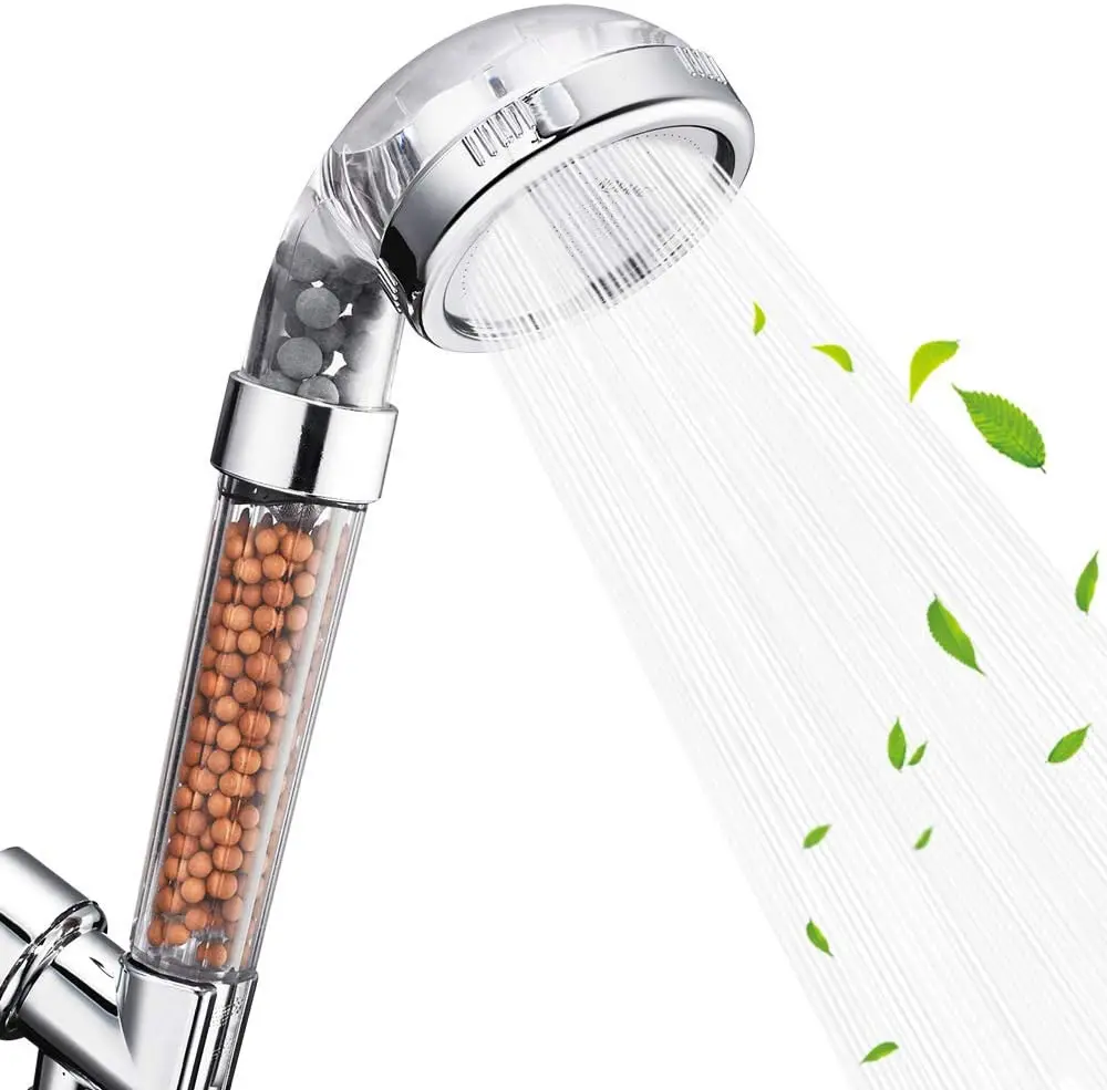 

2021 NEW Shower head, filter high-pressure water saving 3 modes spray hand held sprinkler, suitable for dry skin and hair.