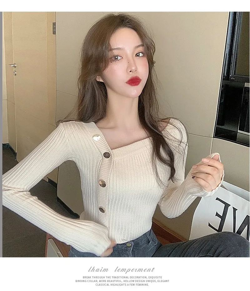 

2020 Spring New Inner Sweater Sweater Knitted Clothes Women's Bottoming Shirt Long-sleeved Foreign Trend