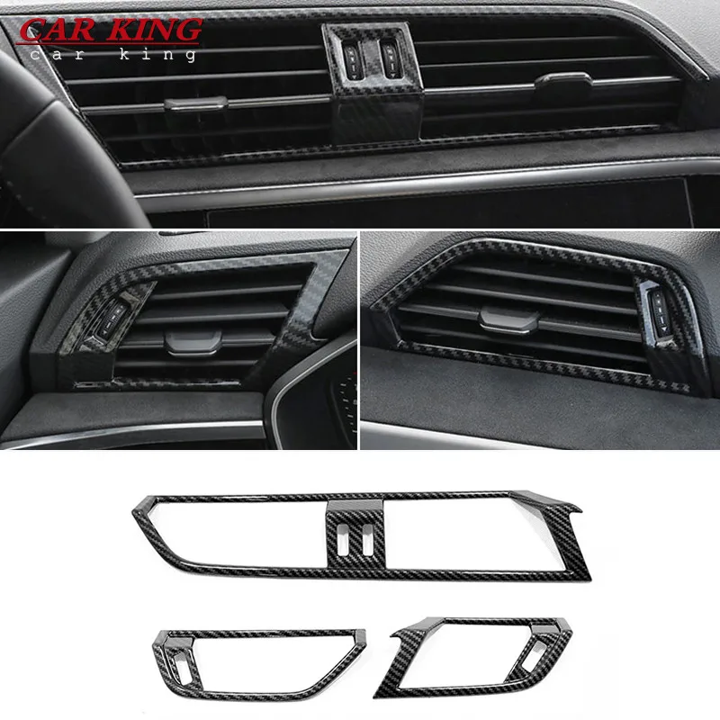 

Car Styling Interior Center Console Air Condition Decor Trim Side Air Outlet Frame Decoration Cover For Audi Q3 2019 2020 LHD