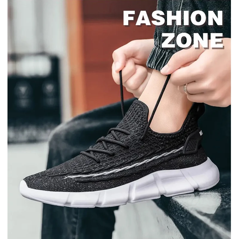 

Lightweight Men Sneakers 2021 Summer Men's Trendy Casual Breathable Lace-up Big Size Shoes Male Tennis Walking Sports Sneakers