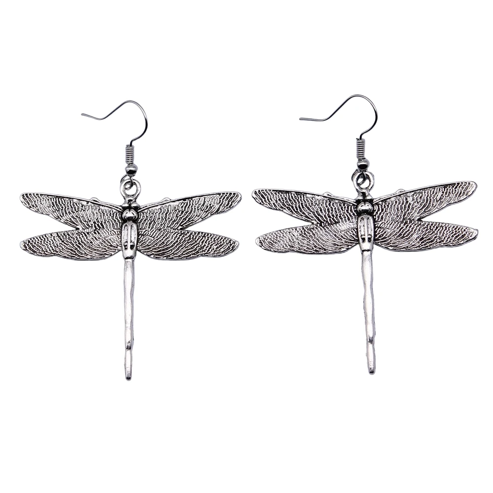 Большие серьги подвески в виде стрекозы модные больших стрекоз украшения