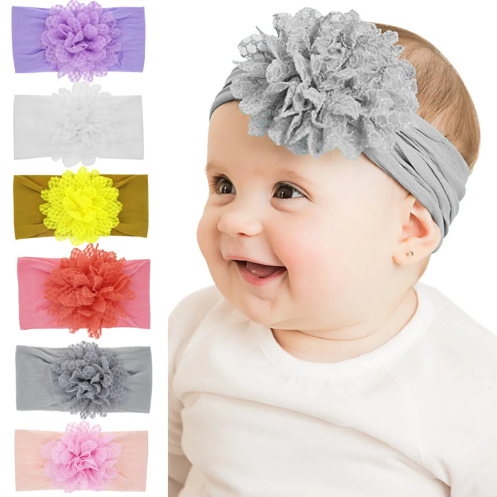 

Graceful Huge Chiffon Flower Shabby Rose Headbands Colorful Hair Accessories for Unisex Baby Toddlers