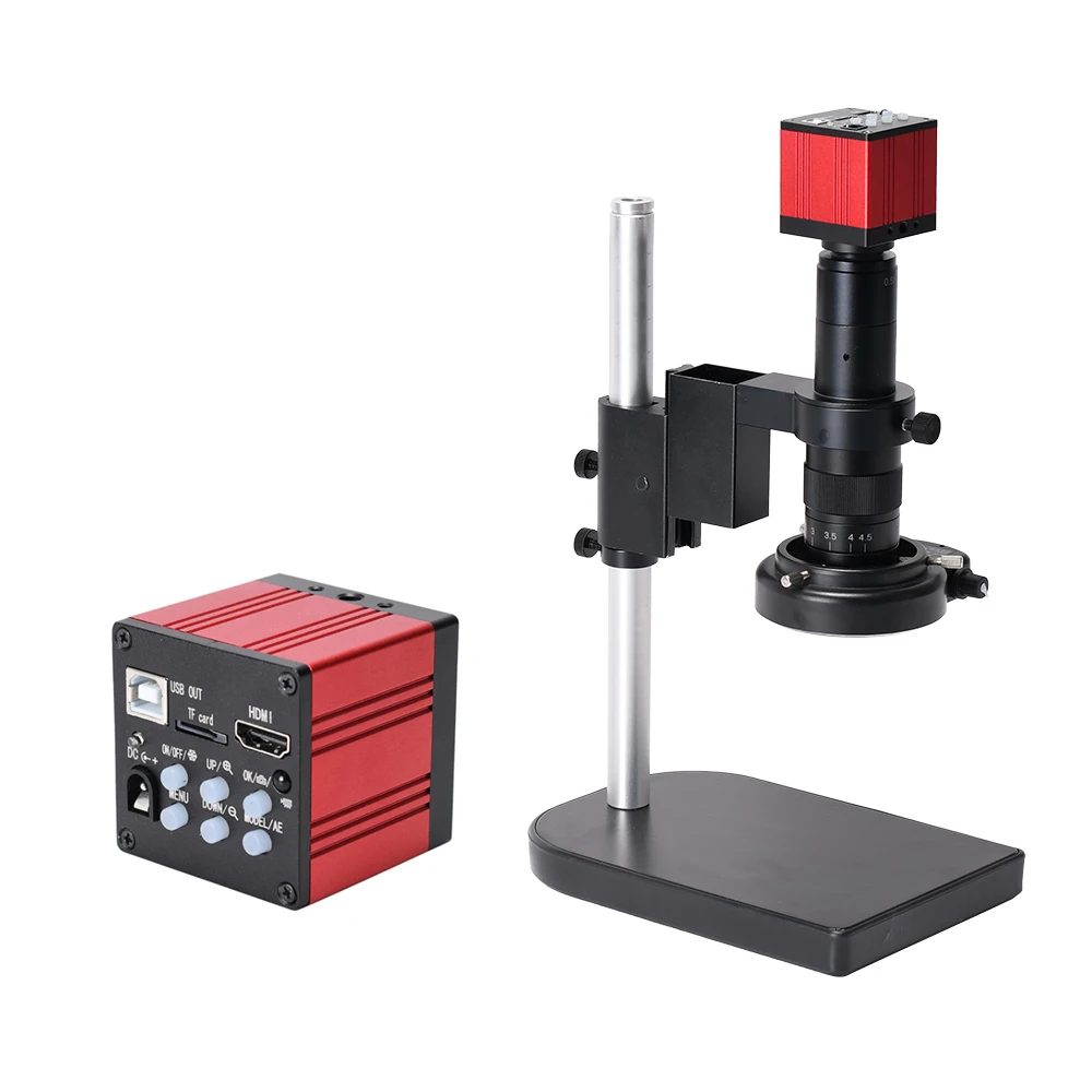 

51MP FHD 60FPS Industrial Camera with 180X C-mount Lens 144 LED Light 1080P Digital Microscope Camera for PCB Repair Soldering