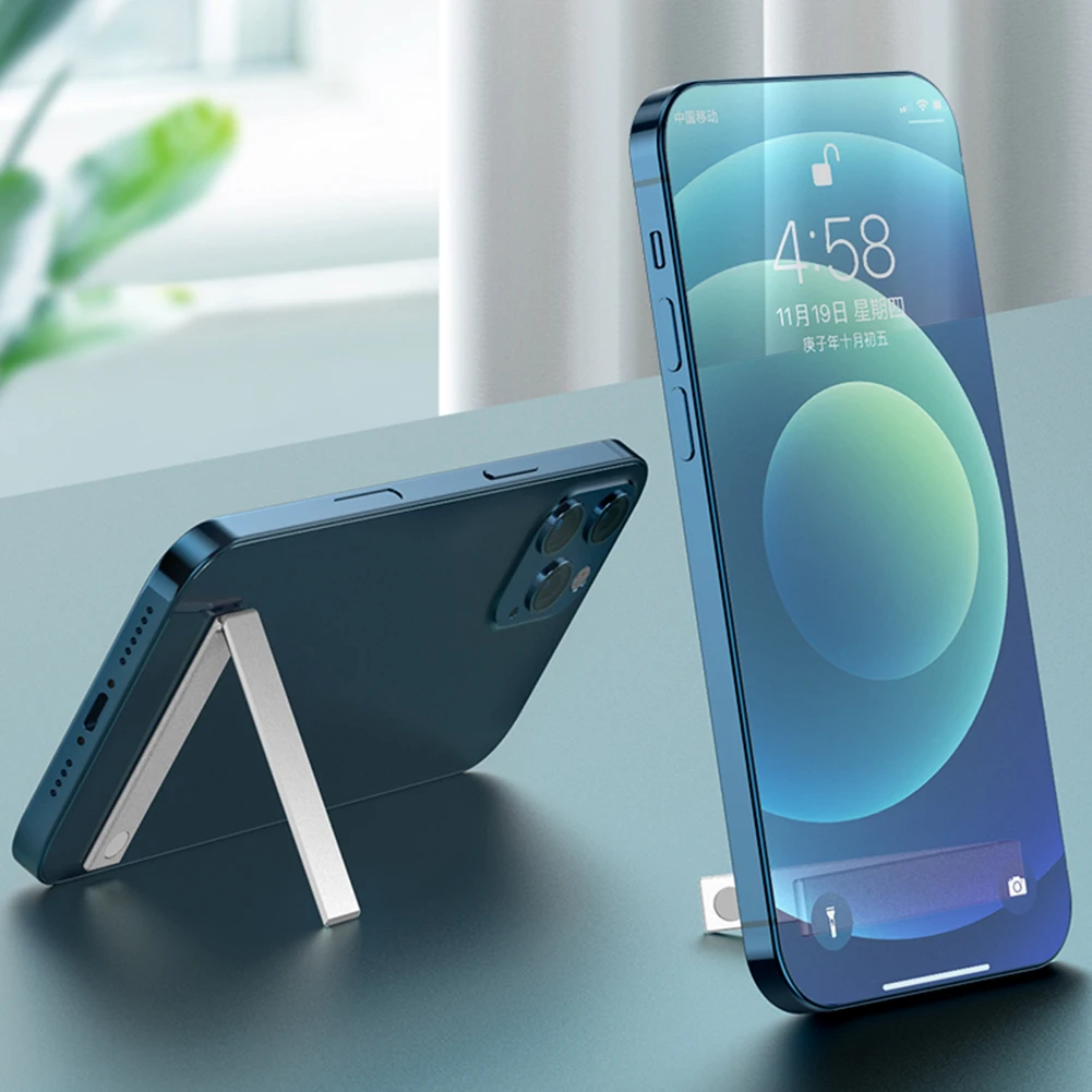 

Luxury L Shaped Phone Holder Foldable Aluminum Alloy Universal Self-Adhesive Holder For Smartphone Phones and Tablets within 12"