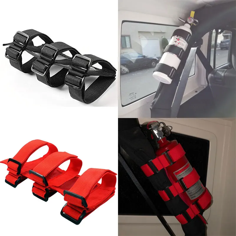 

1X Car fire extinguisher fixing belt Mount strap For Jeep Wrangler 1987-2017 2016 or ATV/UTV Car Roll Bar Holder Accessories