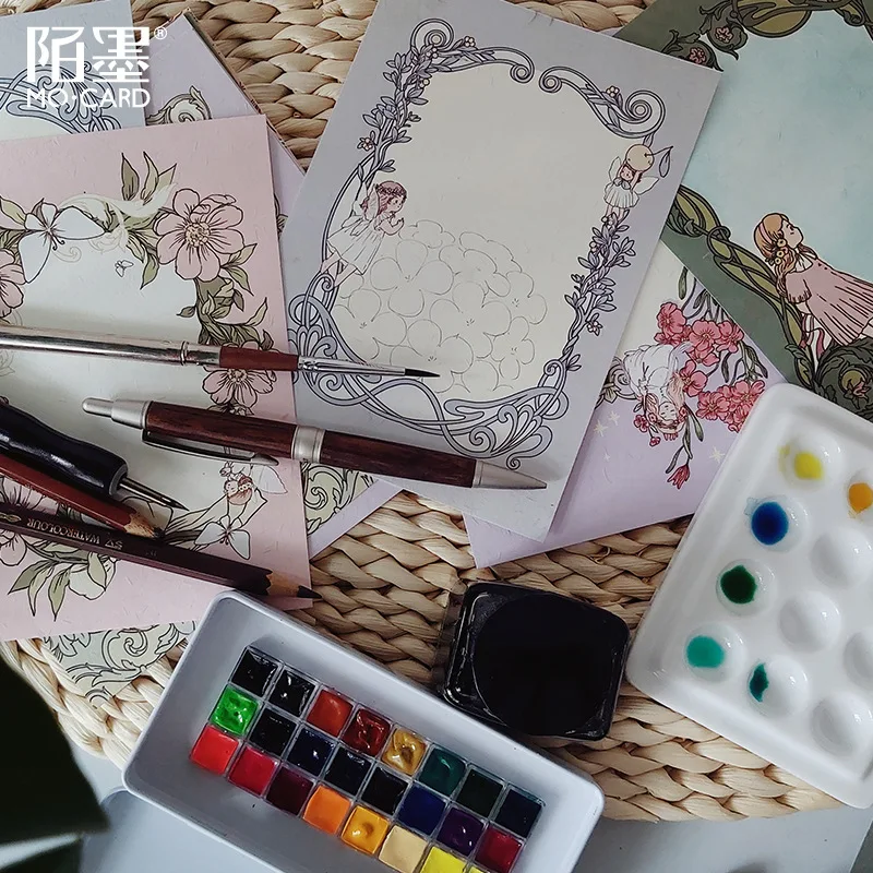 

15 Sheets/lot A6 size Bronzing Memo Pad Fairy Tale Plant Border Memo Pads Scrapbooking School Office Supplies Notepad Decoratio