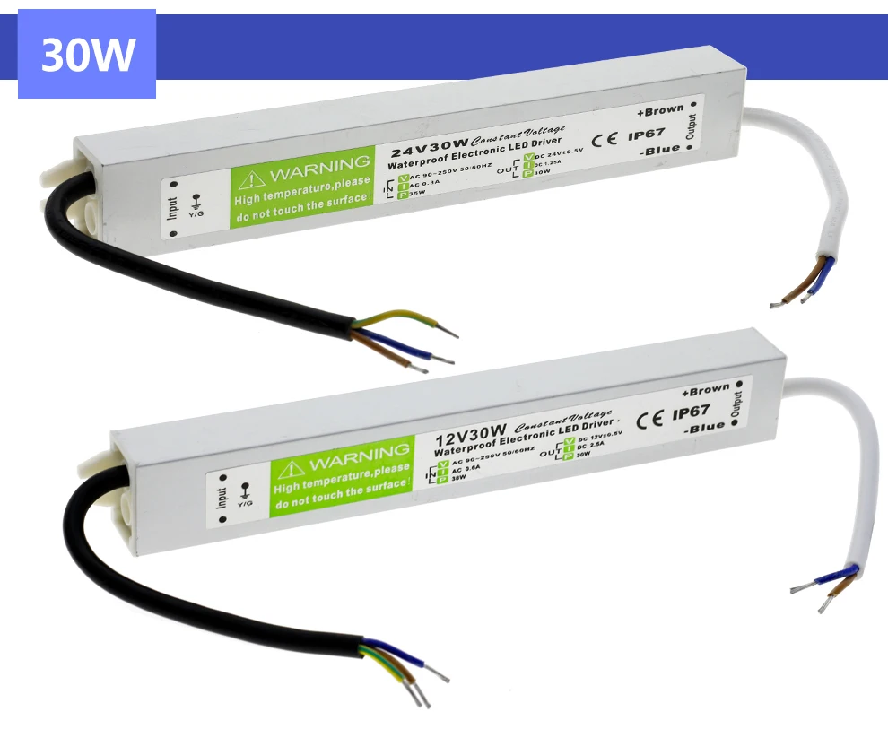Светодиодный драйвер DC12V DC24V IP67 Водонепроницаемый трансформаторы для наружного освещения источник питания 10 Вт 20 Вт 30 Вт 45 Вт 60 Вт 100 Вт 150 Вт 200 Вт