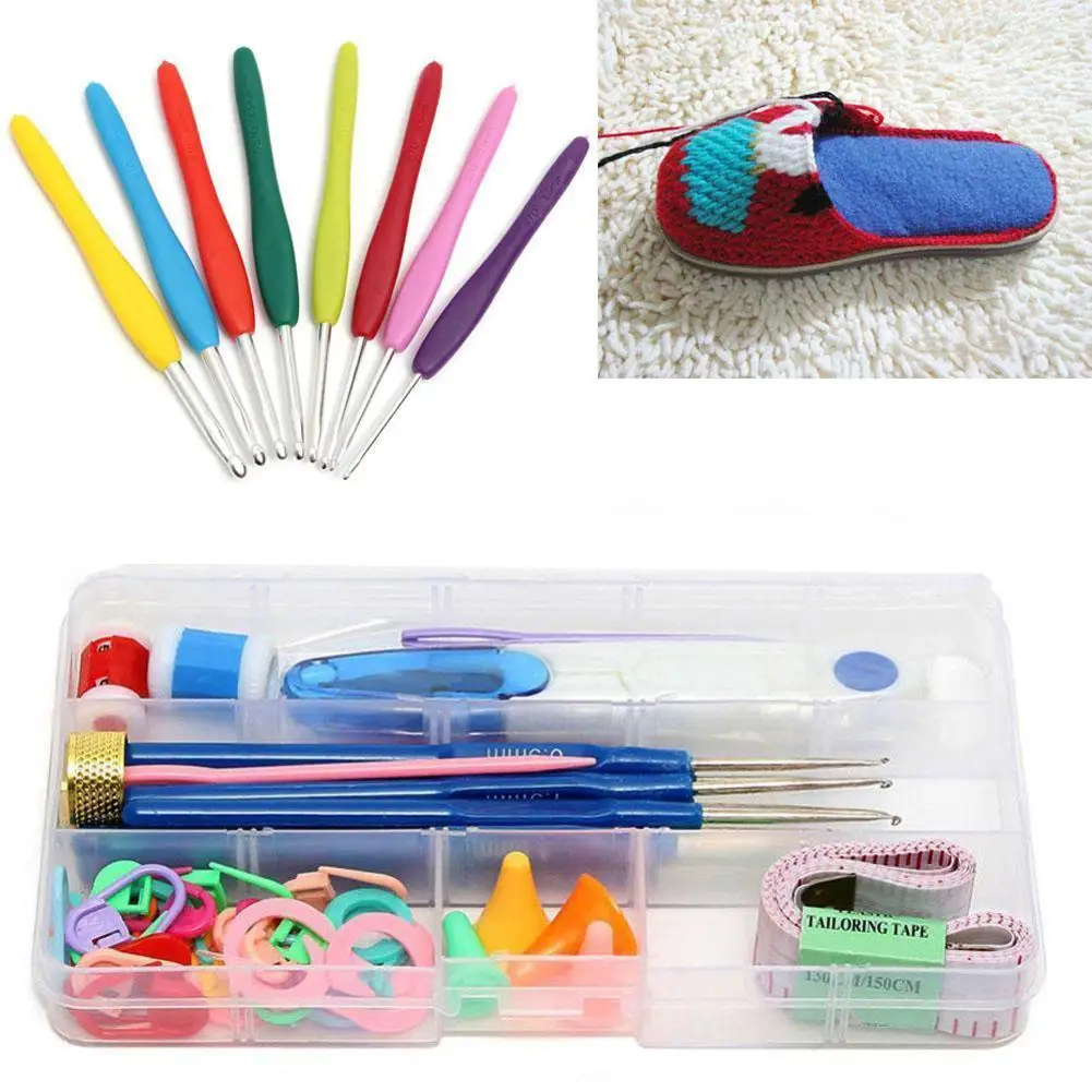 16 размер крючком крючок иголки Швы Вязание Ремесло случае вязание набор W/Case | Дом
