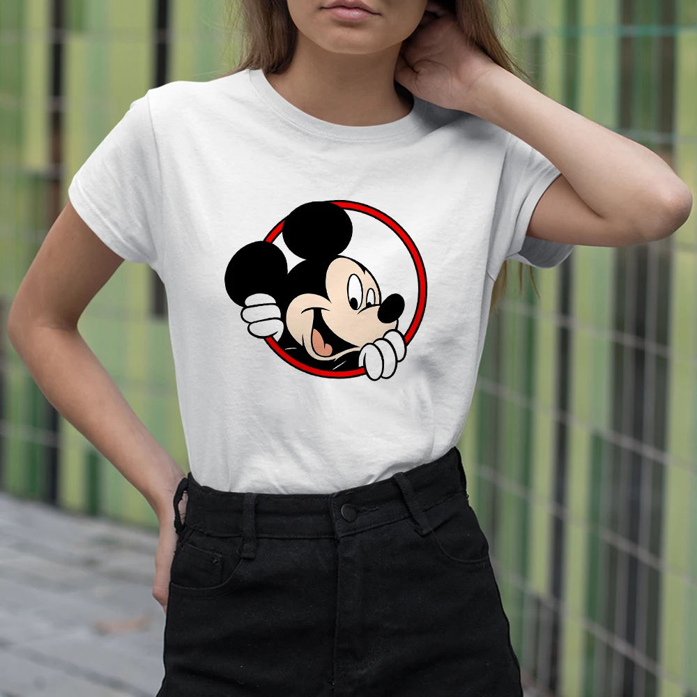 

Summer Cool Women Tees Mickey Mouse Harajuku Design Fashion T Shirt Disney Woman Casual Streetwear Cozy Soft Girl Clothes