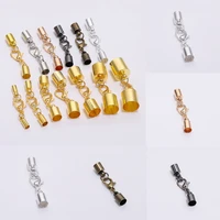10pcslot 3 10mm gold tassel round leather end tip caps with lobster clasps hooks connectors for jewelry making supplies