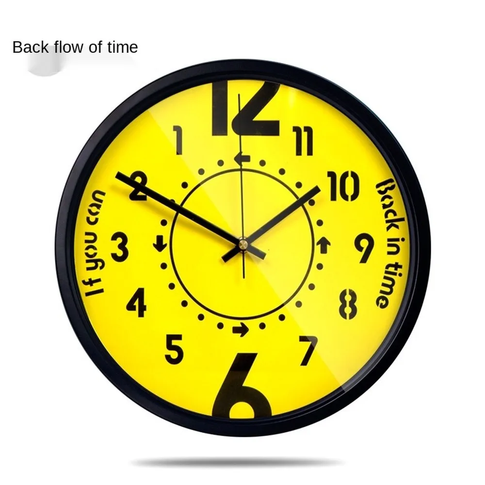 Задняя часть времени/металл/кварцевые Висячие Часы для гостиной креативные