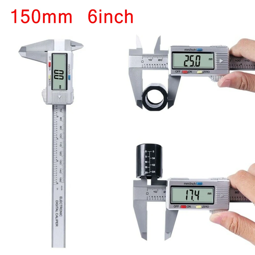 

Digital Caliper Vernier Micrometer Electronic Ruler Gauge Meter 150mm 6-inch Measuring Tools Manual Measurement