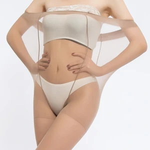 Женские блестящие бесшовные колготки больших размеров, женские нейлоновые чулки, летние