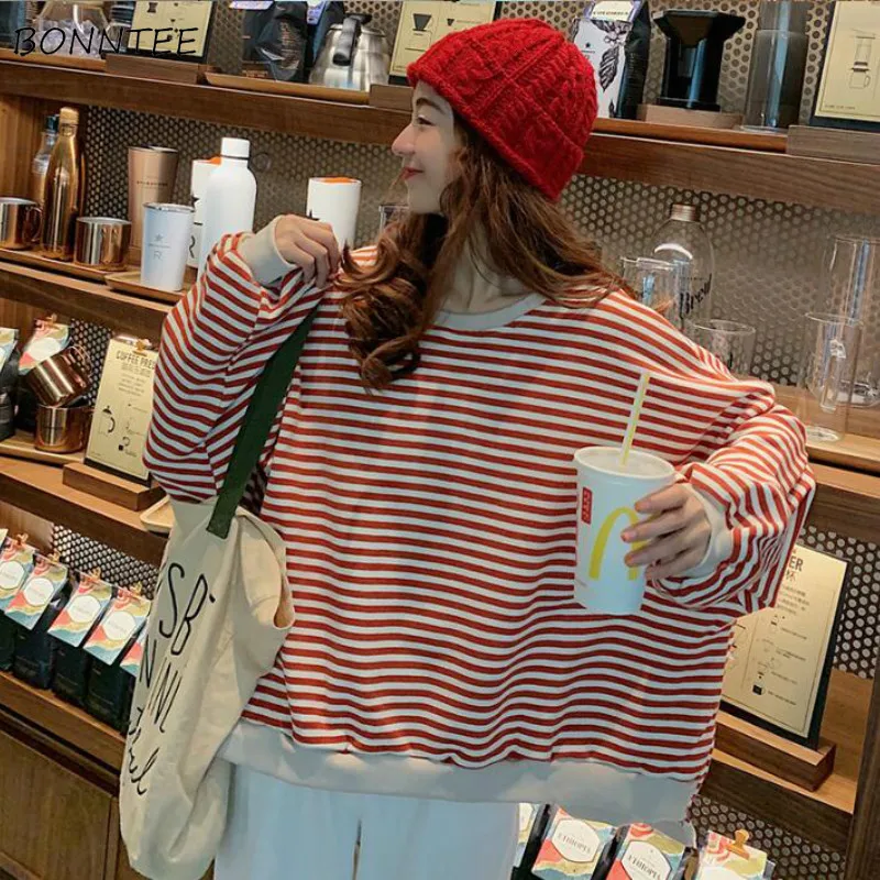 

Женская толстовка в полоску, в Корейском стиле